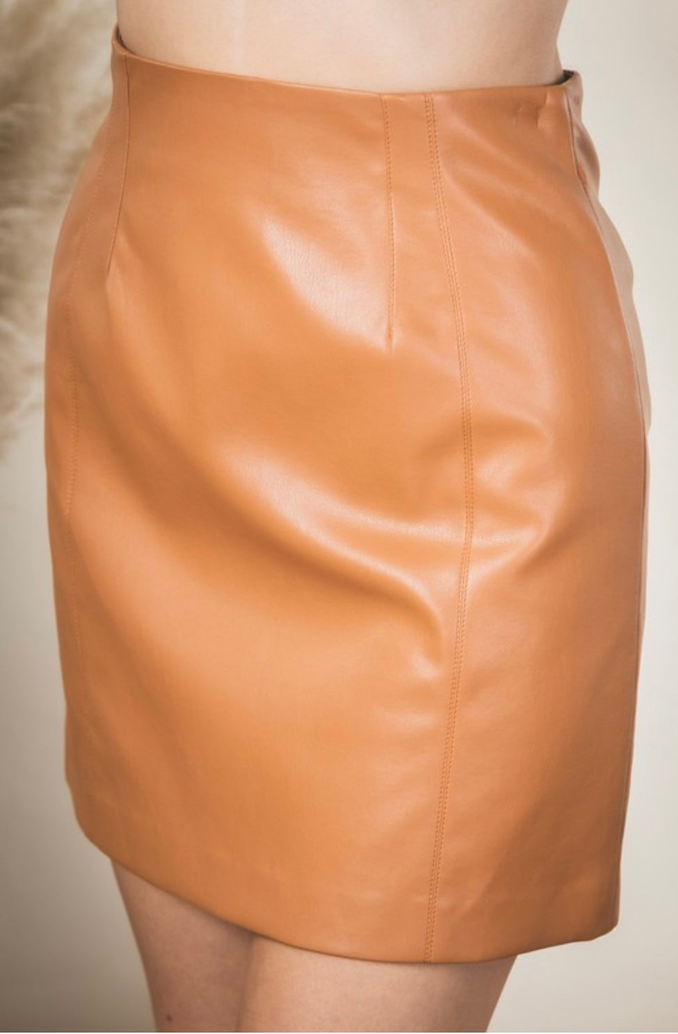 Faux Leather High Waist Mini Skirt