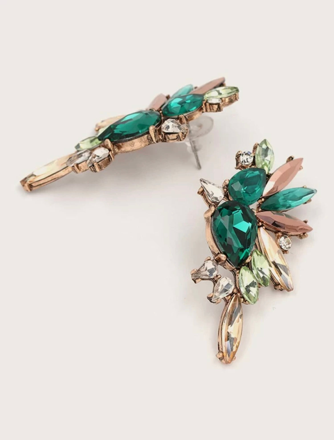 Green Statement Stud Earring 